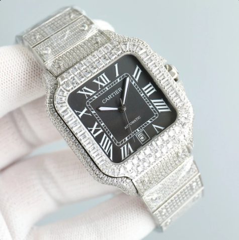 Zegarki cartier wysadzane moissanitem