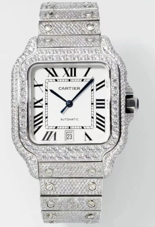 Zegarki cartier wysadzane moissanitem