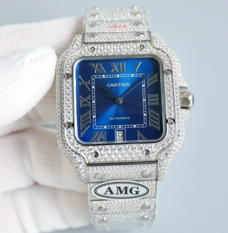 Zegarki cartier wysadzane moissanitem