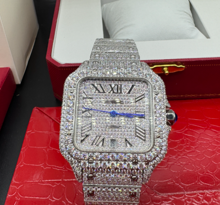 Zegarki cartier wysadzane moissanitem
